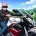 cool middle-aged guy on motorcycle
