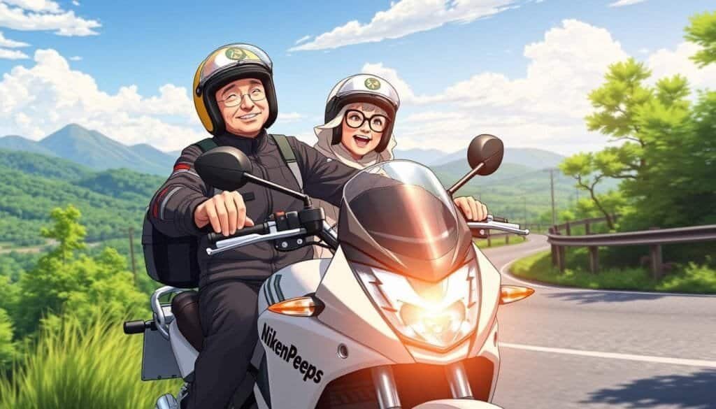 older couple on motorbike