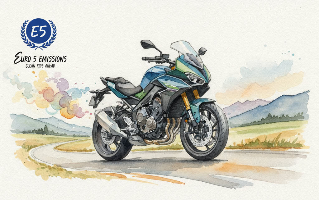 Euro 5 motorcycle and Euro 5 Emissions type logo